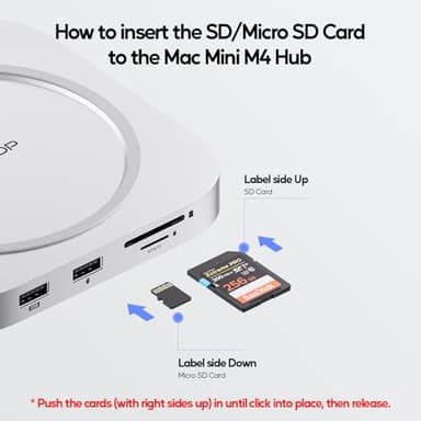 PULWTOP Mac mini M4 Dock with 4TB M.2 SSD Enclosure (SSD NOT Included), Mac mini M4/ M4 Pro Hub Stand with HDMI 4K@60Hz, 2024 MacMini USB C Hub Accessories, 3 USB A 2.0, SD/TF, 3.5mm Audio - Image 3