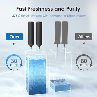 Waterdrop NSF/ANSI 42&372 Certified Water Filter, Replacement for Berkey® BB9-2® Black Filters, ProOne® or Alexapure® Gravity Water Filter System and Waterdrop King Tank Series, (Pack of 2) - Image 2