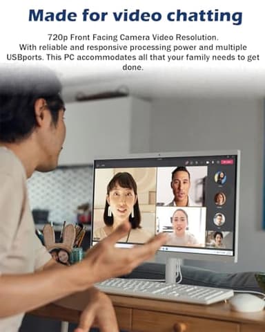 HP All-in-One Computer - 21.5'' FHD Anti-Glare Display, Home Desktop PC, Win 11 Pro, Wired KB & Mouse, Wi-Fi 6, Bluetooth, Intel Celeron J4025, HD Webcam (16GB RAM | 1TB SSD) - Image 9