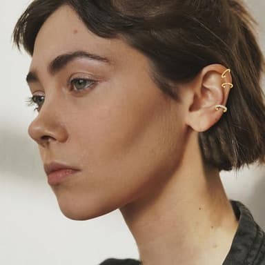 Gold Ear Cuffs Non Piercing Three Cartilage Earrings for Women Hypoallergenic Cuff Earrings with Cubic Zirconia for Gift - Image 2
