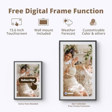 Dragon Touch 15.6" Digital Calendar Chore Chart – 1080P Full HD Interactive Touchscreen, Smart Family Planner, Hearth Display Digital Calendar Wall & Desk Mountable for Seamless Scheduling Black - Image 7