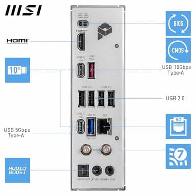 Micro Center AMD Ryzen 5 9600X CPU Processor with MSI PRO B850-P WiFi Motherboard (ATX, AM5, DDR5, PCIe 5.0, M.2 Gen5, Wi-Fi 7, 5G LAN) - Image 5