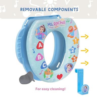 Ms. Rachel Soft Potty Seat With Storage Hook - Potty Training Seat - Soft Cushion, Easy Grip Handles, Baby Potty Training, Safe, Easy to Clean, Fits Most Toilet Seats - Image 2