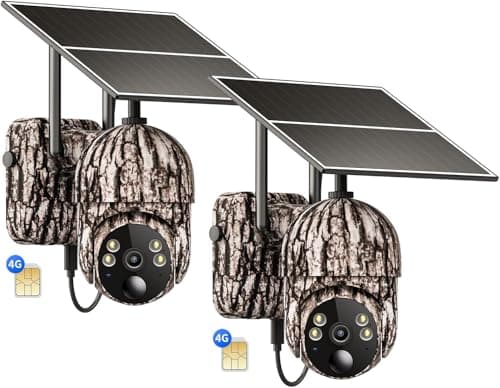 Oculview Cellular Trail Cameras with Built-in 4G LTE SIM Card, Support Unlimited Data Plan, Live Streaming, 360°Pananic Viewing, Motion Activated, Remote Access & Control, Solar Game/Deer Cam (2 Pack) - Image 1