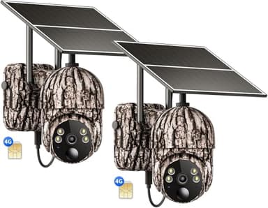 Oculview Cellular Trail Cameras with Built-in 4G LTE SIM Card, Support Unlimited Data Plan, Live Streaming, 360°Pananic Viewing, Motion Activated, Remote Access & Control, Solar Game/Deer Cam (2 Pack) - Image 1