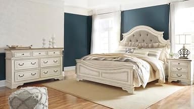 Signature Design by Ashley Realyn | French Country 7-Drawer Two-Tone Dresser – Fully Assembled, Decorative Corbels, Chipped White with Distressed Wood Top - Image 15