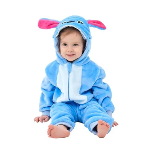 SCOPUCI Unisex Baby Animal Onesie Pajamas,Infant Flannel Halloween Cosplay Costume, Toddler Christmas Homewear/Sleepwear - Image 1