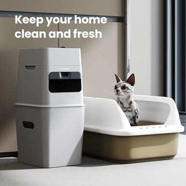 Neakasa PooGuard Litter Disposal Bin, 9.2L Trash Can for Cat Litter, Dog Waste & Diapers, with Viewing Window, Wider Opening, and 4-Month Refill Bag (Grey) - Image 9