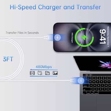 60W Android Samsung A17 Fast Charging Cord A17 Charger Cable USB C to USB C Cable Fast Charging for Samsung Galaxy S25FE/S25 Ultra/S25 Plus/A36/A26/A16/A53/A07/A06/S24 Ultra/S24 FE/S23 Ultra/S23FE/A23 - Image 4