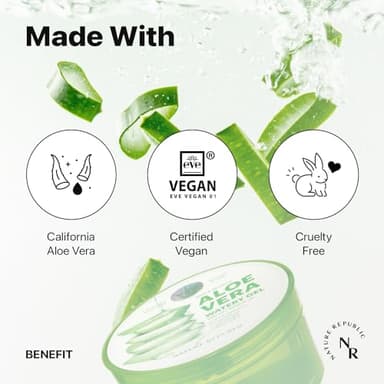 Nature Republic MILD & MOISTURE ALOE VERA WATERY GEL (3 PCS) Quick Hydration & Moisturizing,fast absorbing non-sticky texture,korean skin care for Face,Hair,Sunburn relief, aftershave, all Skin Types - Image 3