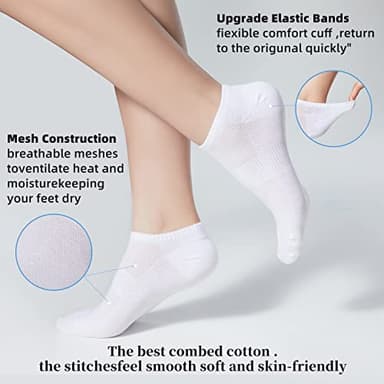 inhees 8 Pairs Ankle Socks Women's and Men Thin Athletic Running Cotton Low Cut No Show Socks - Image 2