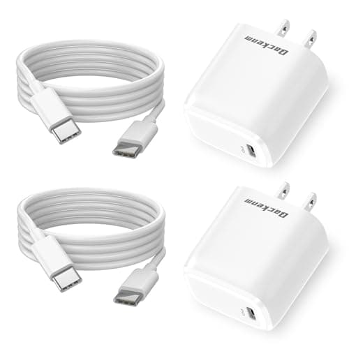 Qackenm 2-Pack 20W USB C Charger Block, Type C Charger Fast Charging, PD3.0 Fast Chargers, Type C Charging Block for iPhone 16 Pro/16 Pro Max/iPhone 15/15 Pro/iPad mini/Air (4FT USB-C Cable) - Image 1