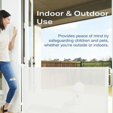 Cumbor 2-Pack Retractable Baby Gates for Stairs, 55" Wide Mesh Dog Gate for Pets with One-Hand Opening, 34" Tall Safety Child Gate for Doorways, Hallways, Kitchen, Indoor/Outdoor, White - Image 7