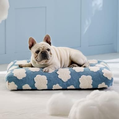 LE SURE Cute Dog Beds Medium Size Dog-Thick Shredded Chopped Foam Pet Bed Indoor with Removable Washable Cover, Modern Fuzzy Plush & Anti Slip Bottom, Blue - Image 6