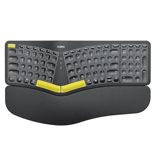 Nulea Wireless Ergonomic Keyboard, Split Keyboard with Wrist Rest, USB-C Charging, 7-Color Backlight, Natural Typing, Bluetooth and USB Connectivity, Compatible with Windows/Mac - Image 1