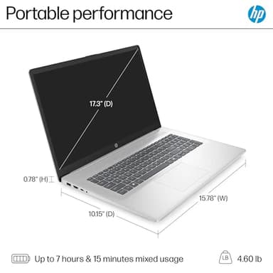 HP 2025 17-inch Laptop Computer - Intel 8-Core i3-N305, 17.3" HD+ Anti-Glare Display, Win 11 Pro, Ai Copilot, Numeric keypad, HDMI, Wi-Fi 6, for Business & Student, w/Accessories(32GB RAM | 1TB SSD) - Image 9