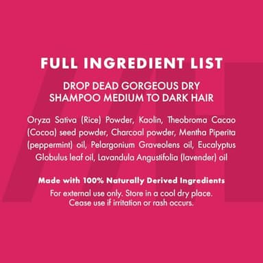 Handmade Heroes Non Aerosol Dry Shampoo Powder 1.8oz 100% Natural & Vegan Volumizing Powder For Dark Hair & Brunette Hair - Image 6