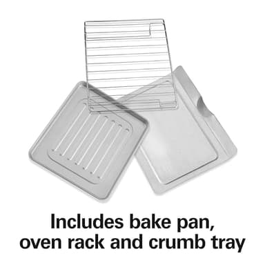 Hamilton Beach Easy Reach 4-Slice Countertop Toaster Oven With Roll-Top Door, 1200 Watts, Fits 9” Pizza, 3 Cooking Functions for Bake, Broil and Toast, Silver (31344DA) - Image 6