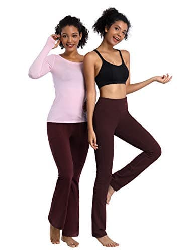 BUBBLELIME 29"/31"/33"/35" 4 Styles Women's Slim Fit Yoga Pants Tummy Control - Slim Fit_Mahoganymaroon M_35" Inseam - Image 4