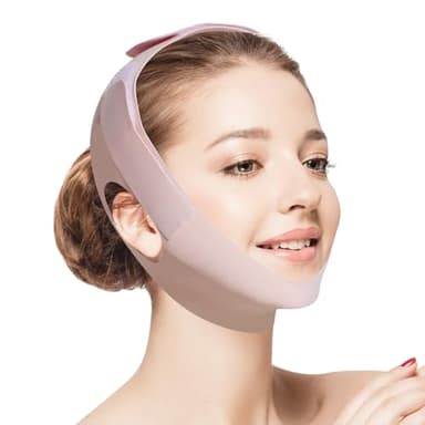 ZIGU Adjustable V-Line Chin Strap for Daily & Night Face Lifting - Reusable Jawline Shaper Made with Advanced Electric-Hot-Press Tech for Skin-Friendly Breathable Ice Silk Material Fabric - Image 1