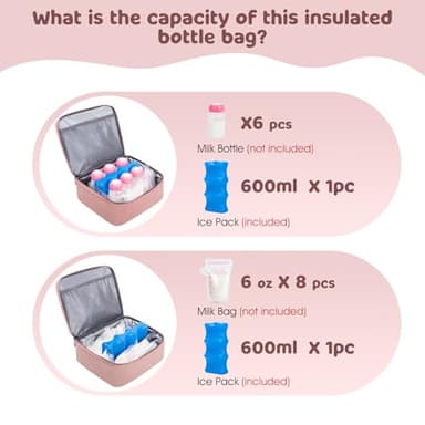 OCKLILY Pump Bag, Breast Pump Carrying Bags with Ice Pack & Waterproof Mat, Breast Pump Bag Compatible with Spectra S1 S2, Pumping Bags Milk Bottle Cooler for Work Travel Camping, Pink - Image 3