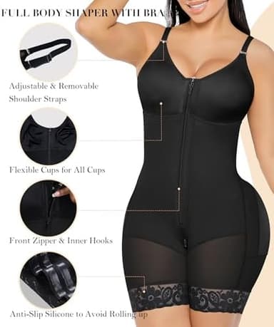 YIANNA Fajas Colombianas Moldeadoras Postpartum Shapewear for Women Tummy Control Butt Lifter Body Shaper with Zipper Crotch - Image 5