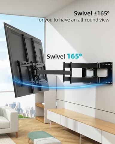 HCMOUNTING Full Motion TV Wall Mount for 60-100 Inch TVs, 30.3 Inch Long Arm, VESA 800x600 Compatible, Swivel and Tilt, Fits 16-24 Inch Studs, 165 lbs Heavy-Duty Bracket - Image 6