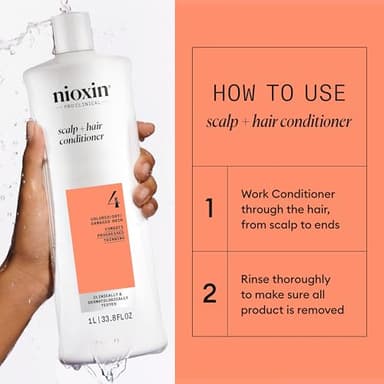 Nioxin System 4 Shampoo & Conditioner Prepack | For Color or Damaged Hair with Progressed Thinning | With Niacinamide and Biotin | Pumps Included | 33.8 Fl oz - Image 8