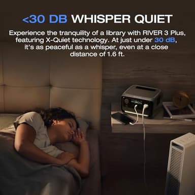 EF ECOFLOW Portable Power Station RIVER 3 Plus, 286Wh LiFePO4 Battery, 3 Up to 1200W AC Outlets, <10 MS UPS, Expandable to 858Wh, <30 dB Quiet, 1Hr Fast Charging Solar Generator for Outdoor Camping/RV - Image 7