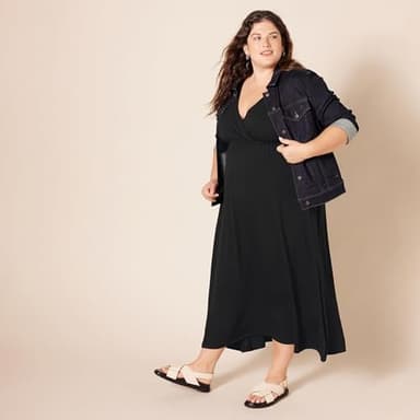 Amazon Essentials Women's Waisted Maxi Dress (Available in Plus Size), Black, X-Small - Image 6