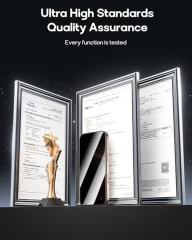 FUNCAT GLOBAL 3 Pack for iPhone 16 Pro Max Tempered Glass Privacy Screen Protector, Dust Free CABIN, Auto Positioning, Bubble Free, Privacy Protection, Easy Installation,9H+ Hardness - Image 8