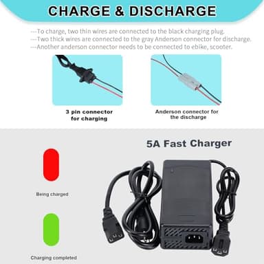 BtrPower 48V 45AH LiFePO4 Battery Ebike Lithium Battery Pack,50A BMS and 5A Fast Charger for 1500W-350W Motor - Image 7