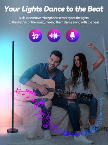 Corner Floor Lamp, LED Corner Lamp with App and Remote Control, RGBICW 16 Million DIY Colors & 68+ Scene, Music Sync, Color Changing Smart Ambient Light for Living Rooms, Bedrooms, and Gaming Rooms - Image 5