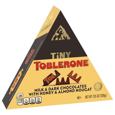 TOBLERONE Tiny Assorted Chocolate Bars Variety Pack (Milk & Dark), 1 Gift Box (25 Pieces) - Image 12