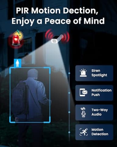 ANRAN 2K Cameras for Home Security Outside, Solar Security Cameras Wireless Outdoor, Battery Powered WiFi Surveillance with Human Detection, Color Night Vision, Spotlight, Works with Alexa (4 Pack) - Image 4