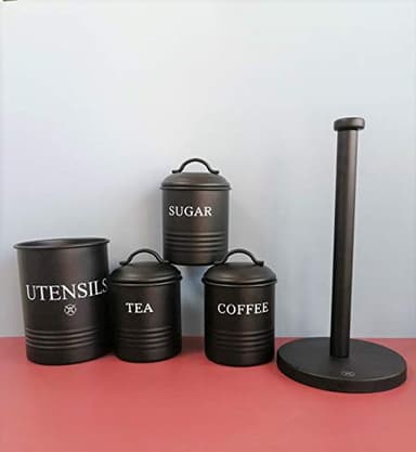 Steelware Central Black Paper Towel Holder Countertop Stainless Steel Paper Towel Stand with Weighted Non-Slip Base - One-Handed Tear, Rust-Resistant - Image 8