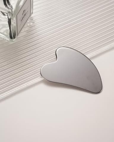 Stainless Steel Gua Sha & Silver Plated Plastic Face Roller Set, Facial Massage Tools, Facial Tool for Face Sculpting - Image 4