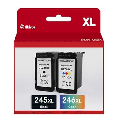 Abfray 245XL 246XL Ink Cartridge Combo Pack Replacement for Canon PG-245XL CL-246XL for PIXMA MG2420 MG2520 MG2522 MG2525 MG2920 MG2922 MG2924 MG3020 MG3022 MG3029 TR4520 1245 Printer - Image 1