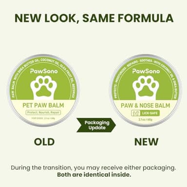 PawSono Lick-Safe Dog Paw & Nose Balm with Coconut Oil | All-Natural Moisturizer & Soother for Dry, Cracked Pads & Snout| Cat Wax & Cream, Nose Butter for frenchies| Horse Hoof Care (60 g /2.1 oz) - Image 9