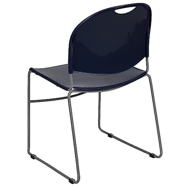 Flash Furniture HERCULES Series 5 Pack 880 lb. Capacity Navy Ultra-Compact Stack Chair with Silver Powder Coated Frame - Image 6