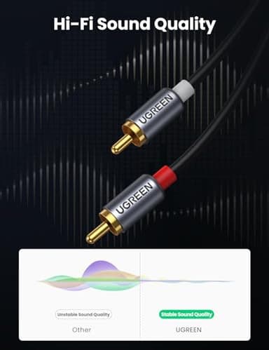 UGREEN USB C to RCA Audio Cable Type C to 2RCA Male Jack Plug Adapter Car Auxiliary Stereo Speaker Amp Cord Compatible with iPhone 17 16 Pro Max/16 Pro/16 Plus, iPad Pro, Galaxy S25, Pixel 10 Pro, 5FT - Image 4