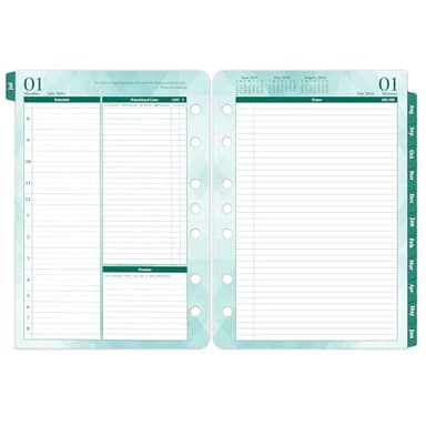 2024-2025 Planner Refills – Jul.2024 - Jun.2025, Two Pages Per Day Daily & Monthly Planner, 5.5" x 8.4" Ring-Bound Organizer, Tabs, Quotes, Prioritized Task, Daily Tracker/Notes, Appointment Schedule - Image 1