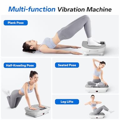 MERACH Vibration Plate Exercise Machine, Whole Body Workout Equipment for Women, Bluetooth and Silicone Pedal, Vibration Plate with Auto Mode, Vibrate Fitness Platform for Home (Grey) - Image 7