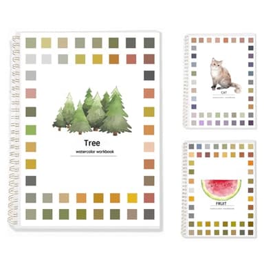 Watercolor Workbook,16 Spiral-Bound Pages Dispersed for Beginners, Arts Crafts Supplies Gift Suitable for All Watercolor Enthusiasts (Tree Without Palette) - Image 1