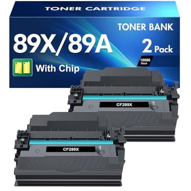 89X 89A Black Toner Cartridge CF289X CF289A Compatible Replacement for HP 89X 89A Toner Cartridge for Laserjet Enterprise M507n M507dn M507x MFP M528dn M528f M528c M507 M528 Series Printer (2-Pack) - Image 1