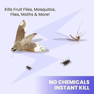 LiBa Electric Bug Zapper (2-Pack) Indoor Insect Killer - (4) Extra Replacement Bulbs - Fly, Mosquito Killer and Repellent - Lightweight, Powerful 2800V Grid, Easy-to-Clean, Removable Washable Tray. - Image 2