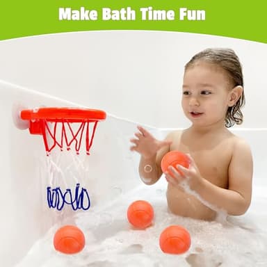 MARPPY Bath Toys - Bathtub Basketball Hoop for Kids Toddlers - Mold Free Bath Toys with Suction Cup & 3 No Hole Balls - Shower and Bathtub Toys for Toddlers - Boys Girls - Image 4