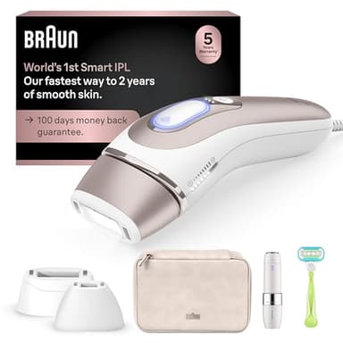 Braun Smart IPL, Skin i·Expert Pro 7: at Home Laser Hair Removal for Women and Men, Permanent Visible Hair Reduction, with Free App, Vanity Case, Venus Razor, 2 Smart Heads, Facial Trimmer, IPL7219 - Image 1
