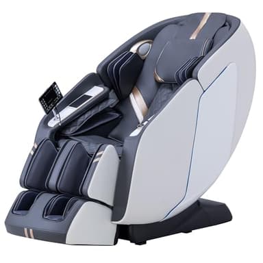 MassaMAX 4D Full Body Massage Chair with Zero Gravity, Extendable Footrest, SL Track, 15 Modes, AI Voice Control, Yoga Stretch, Foot Rollers, and Waist & Calves Heating Comfort with Cover (White) - Image 1