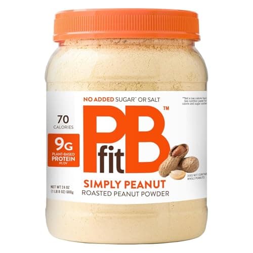 PBfit 24 Ounce Simply Peanut Powdered Peanut Powder, No Added Sugar or Salt, Non-GMO, Plant-Based, Gluten-Free Protein Powder, 9g of Protein 9% DV - Image 1